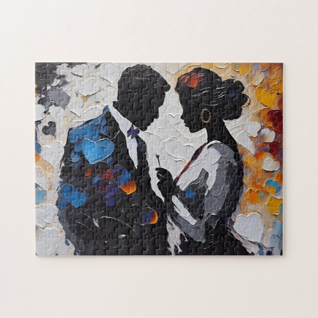 Puzzle Belle femme et homme romantique afro-américain (Horizontal)