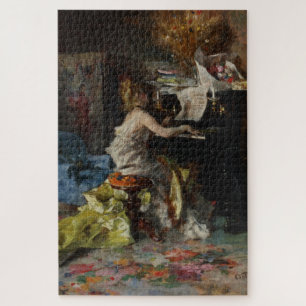 Puzzle Belle femme jouant le piano (par Boldini)