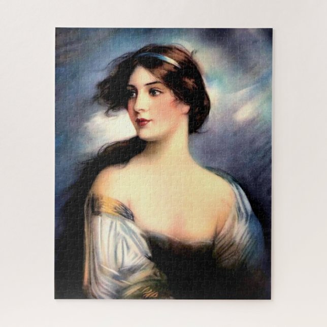 Puzzle belle femme victorienne soufflée par le vent (Vertical)