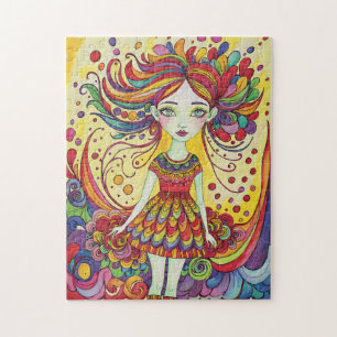 Puzzle belle fille whimisy art original