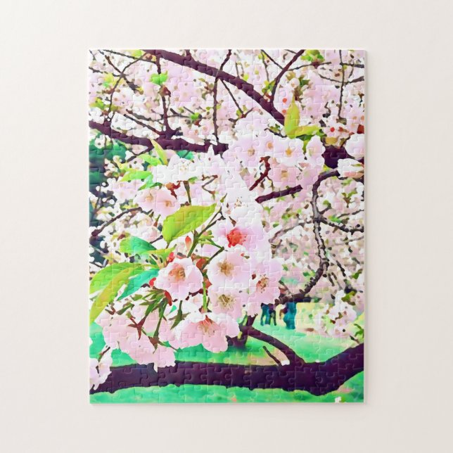 Puzzle Belle fleur de cerisier rose Voyage au Japon (Vertical)