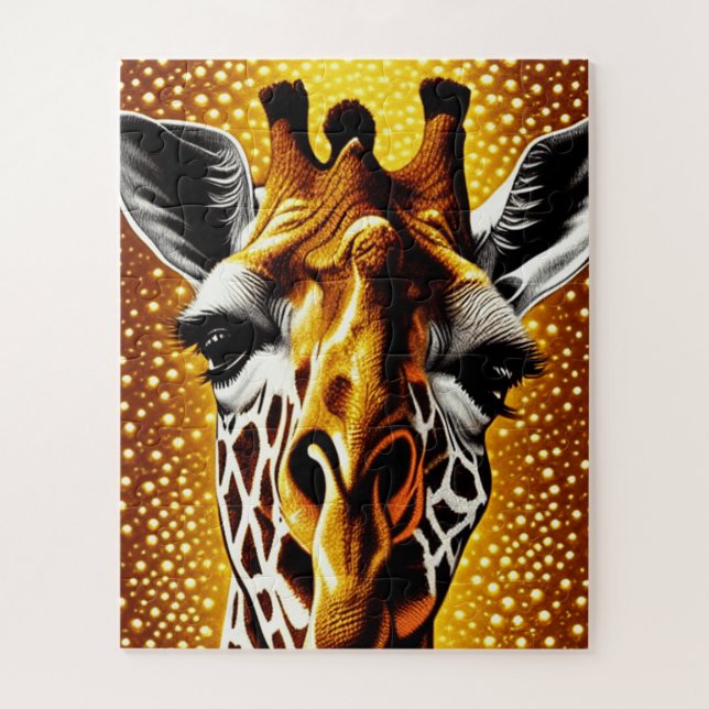 Puzzle Belle Giraffe sur une Parties scintillant Arrière  (Vertical)