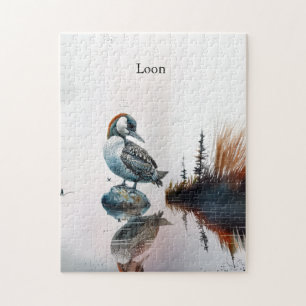 Puzzle belle laine sur une roche en aquarelle