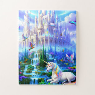 Puzzle Belle Licorne sur la pelouse du château