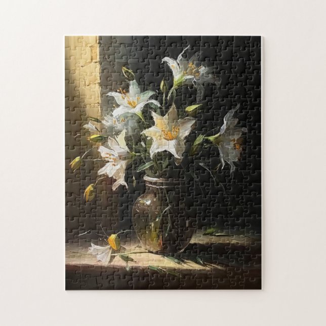 Puzzle Belle Lys blancs dans Vase Art (Vertical)