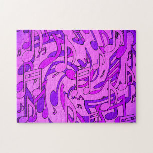 Puzzle Belle Musique Notes musicales Upbeat Rose violet