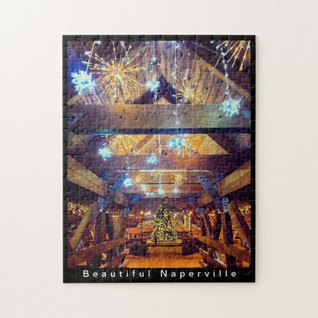 Puzzle Belle Naperville - Lumières de vacances sur le pon (Vertical)