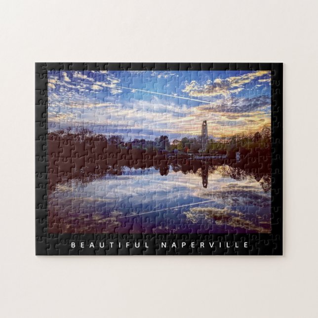 Puzzle Belle Naperville - Réflexion Lac Au Coucher Du Sol (Horizontal)