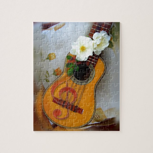 Puzzle Belle note musicale de guitare acoustique (Vertical)