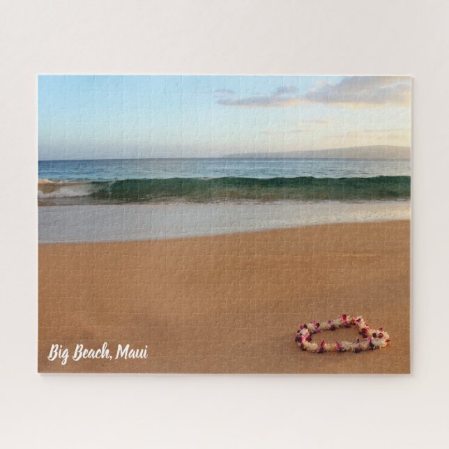 Puzzle Belle Orchidée Lei sur Big Beach Maui (Horizontal)