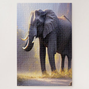 Puzzle Belle peinture d'un éléphant dans sa nature