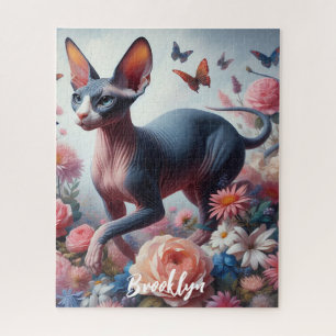 Puzzle Belle Sphynx Chat & Fleurs