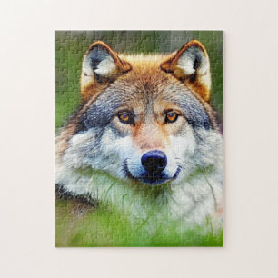Puzzle Belle tête de loup Peinture