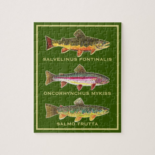 Puzzle Belle truite - Brook, arc-en-ciel, Brown (Vertical)