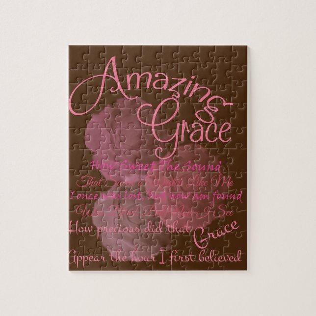 Puzzle Belle typographie de rose de rose de grâce (Vertical)