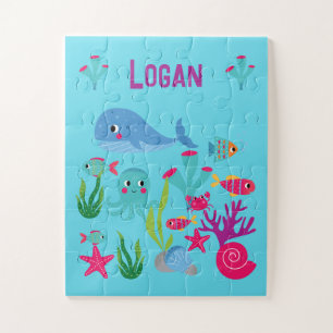 Puzzle Belle Vie marine Animaux Personnalisés Garçons