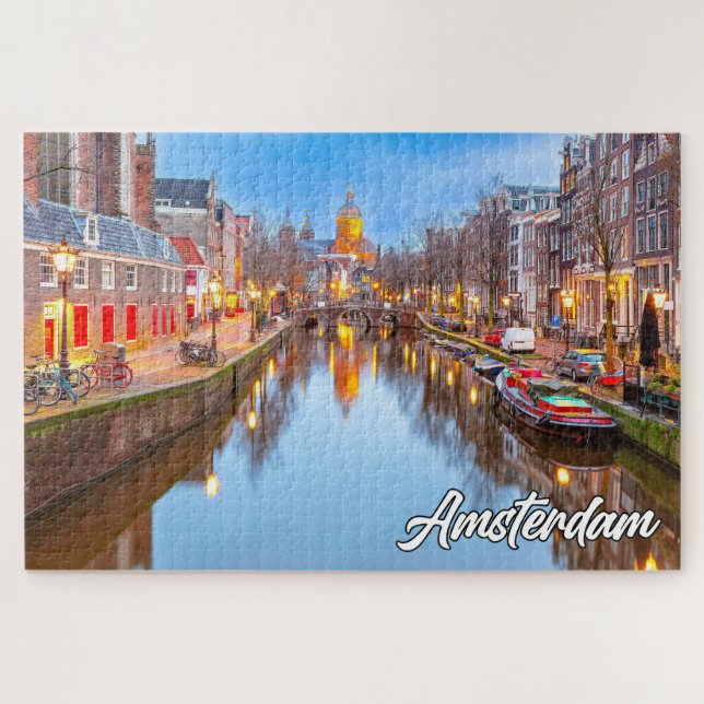 Puzzle Belle Ville Iconique D'Amsterdam, Pays-Bas (Horizontal)