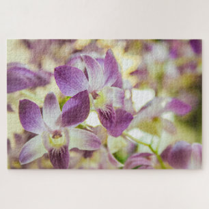 Puzzle Belles fleurs blanches et violettes