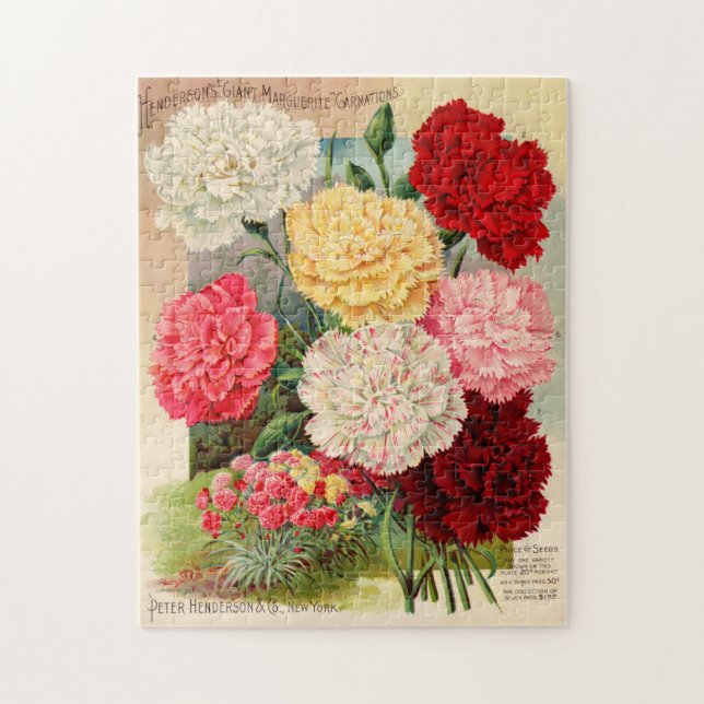 Puzzle Belles oeillets à graines florales victoriennes (Vertical)