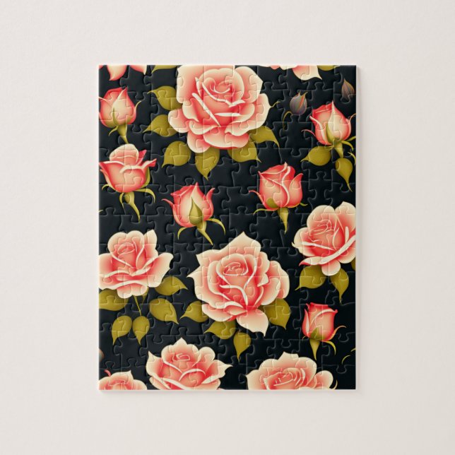 Puzzle Belles roses florales roses (Vertical)