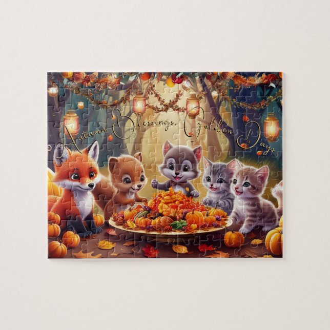Puzzle Bénédiction d'automne, Jours d'or Thanksgiving (Horizontal)