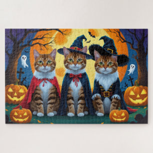Puzzle Bengal Chats Citrouille Halloween drôle