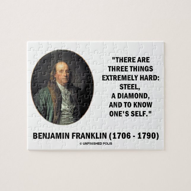 Puzzle Benjamin Franklin Trois Choses Extrêmement Diffici (Horizontal)