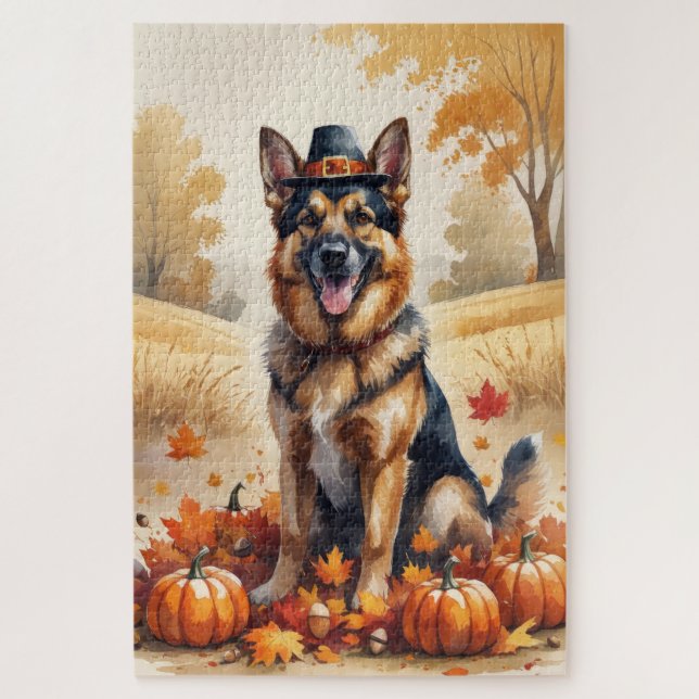 Puzzle Berger Allemand À L'Automne Feuille L'Art Thanksgi (Vertical)