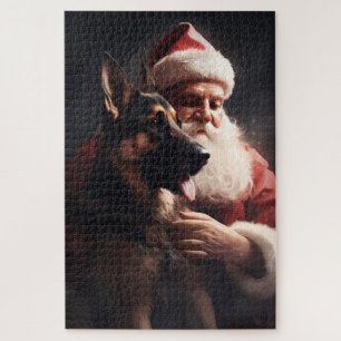 Puzzle Berger Allemand avec le Père Noël Festif de Noël