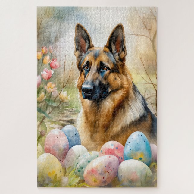 Puzzle Berger allemand avec oeufs de Pâques (Vertical)