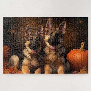 Puzzle Berger Allemand Chiot Citrouille d'automne