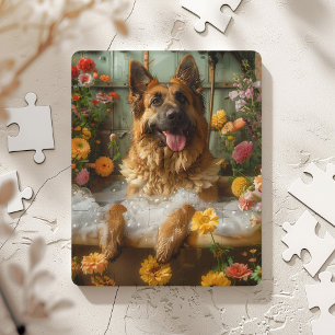 Puzzle Berger Allemand dans la baignoire   Cadeau de Berg