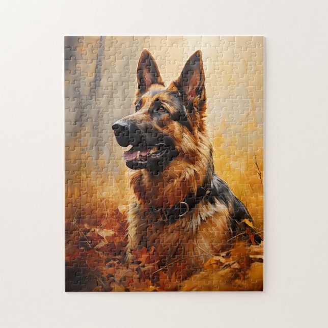 Puzzle Berger allemand en automne (Vertical)