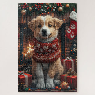 Puzzle Berger d'Anatolie avec cheminée de Noël et cadeaux