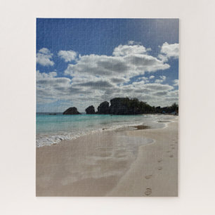 Puzzle Bermudes Beach Empreintes Turquoise Océan