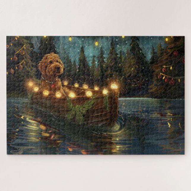 Puzzle Bernedoodle Noël Festival Voyage (Horizontal)