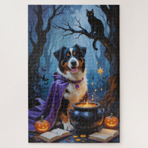 Puzzle Bernese Mountain Dog peinture Whimsical Halloween