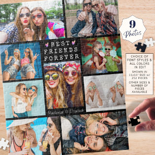 Puzzle BEST AMIS CONTINUEL FOREVER 9 Photo Collage Noir