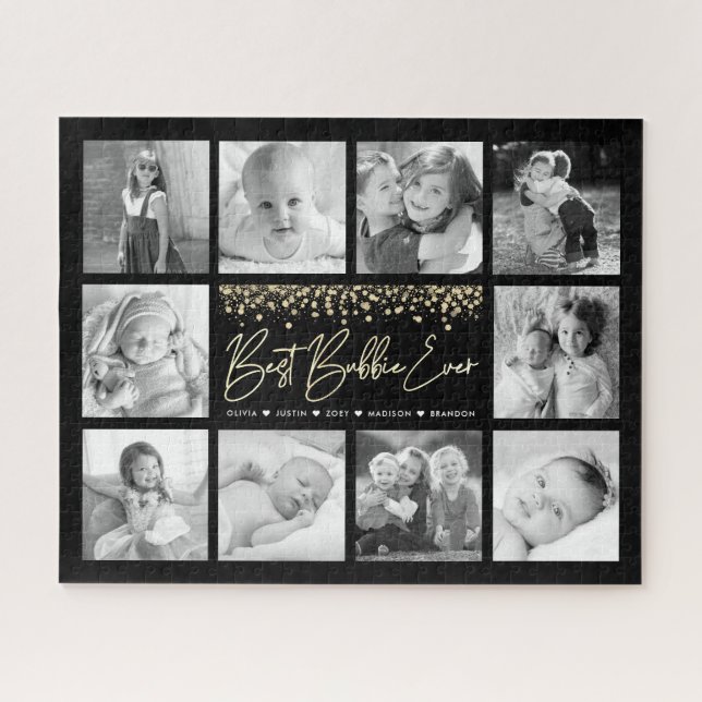 Puzzle Best Bubbie Ever 10 Photo Collage Parties scintill (Horizontal)