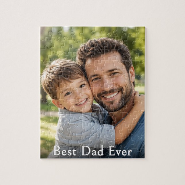 Puzzle Best Dad Ever Custom Photo Keepsake (Vertical)
