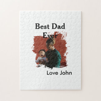 Puzzle Best dad ever father's dad gift photo name simple