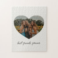Best Friends Forever BFF Custom Heart Photo Blanc
