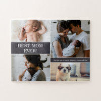 "Best Mom Ever" Photo personnalisée Famille de col