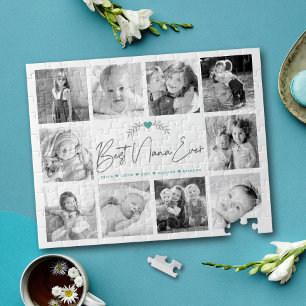 Puzzle Best Nana Ever Modern Script 10 Photo Collage Chic