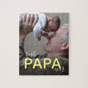 Puzzle Best Papa Ever Photo Script moderne grand-père & b