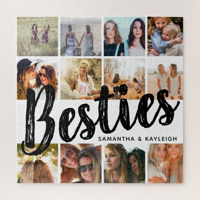 Puzzle BESTIES, Collage de photos et noms | BFF (Vertical)