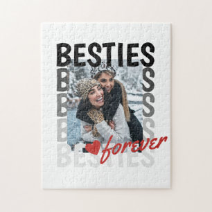 Puzzle Besties Forever Ombre Typographie Photo Overlap