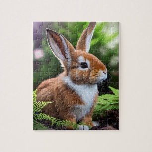 Puzzle "Betsy le lapin : Un Brown sucré et blanc délice"
