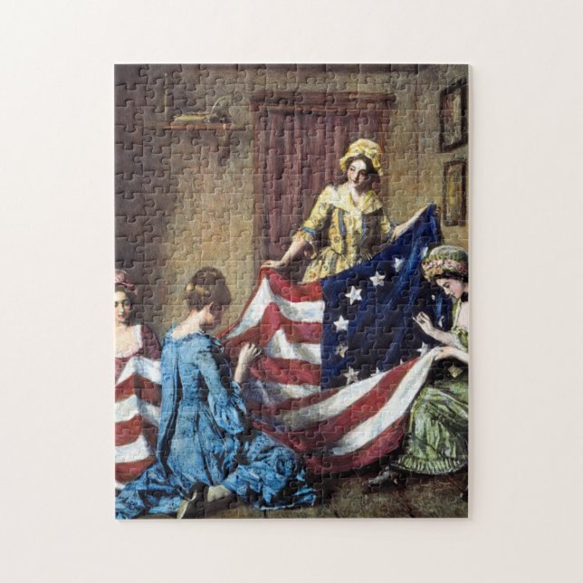 Puzzle Betsy Ross Coupe Le Drapeau Américain (Vertical)