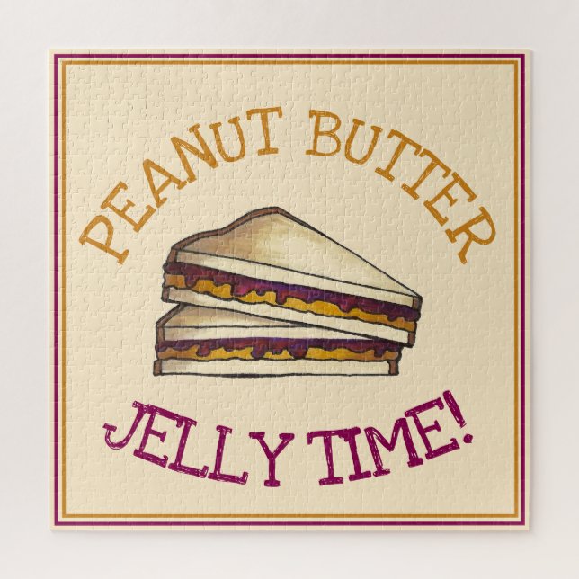 Puzzle Beurre d'arachide Jelly Heure PBJ Sandwich Déjeune (Vertical)